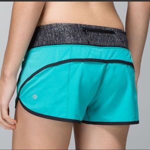 Lululemon Blue Teal Tropical Speed Short Size 4
